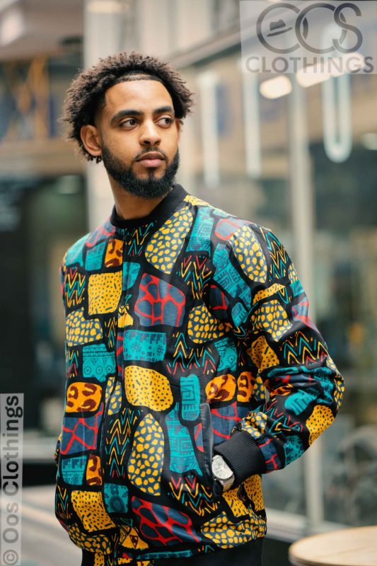 alt="Ankara bomber jacket"