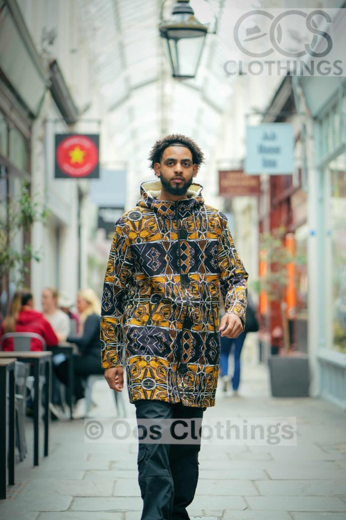 alt="Ankara jacket with hood"